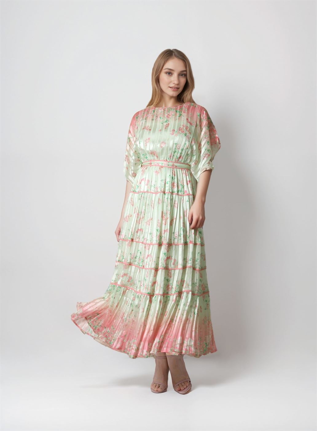 Striped Satin Dress - Femi9 EG