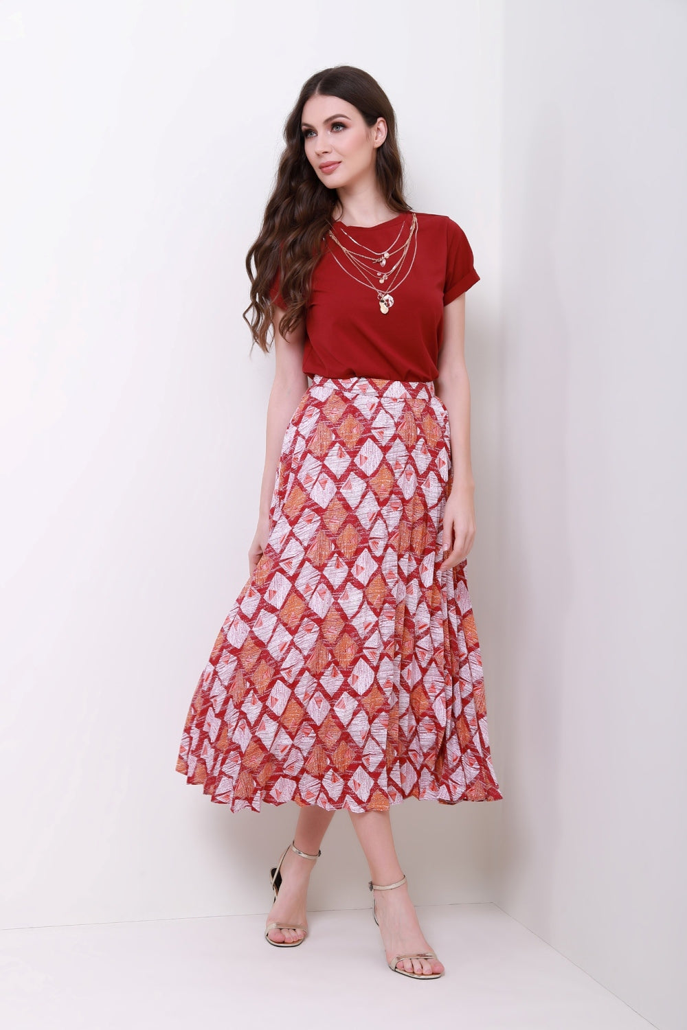 Printed Pleats Skirt - Femi9 EG