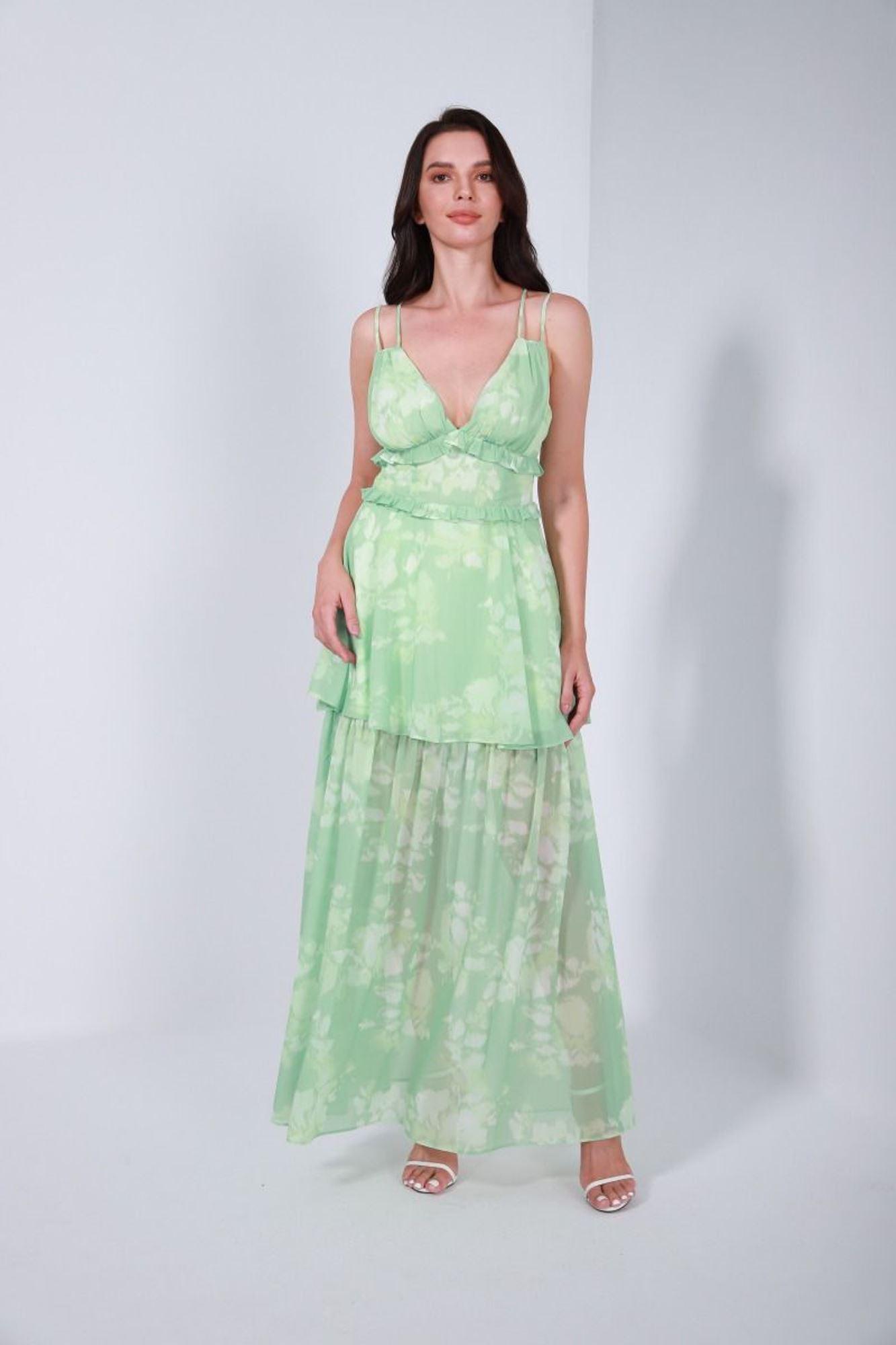 Double Strap Chiffon Dress - Femi9 EG