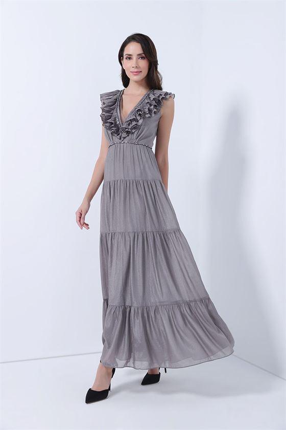 Deep V Neck Maxi Dress - Femi9 EG