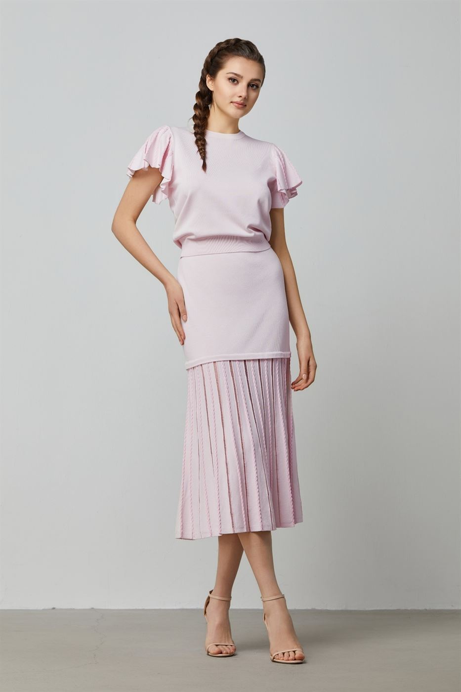 Cable Detal Midi Skirt - Femi9 EG