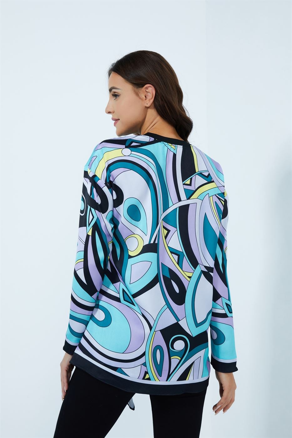Printed Satin Top - Femi9 EG
