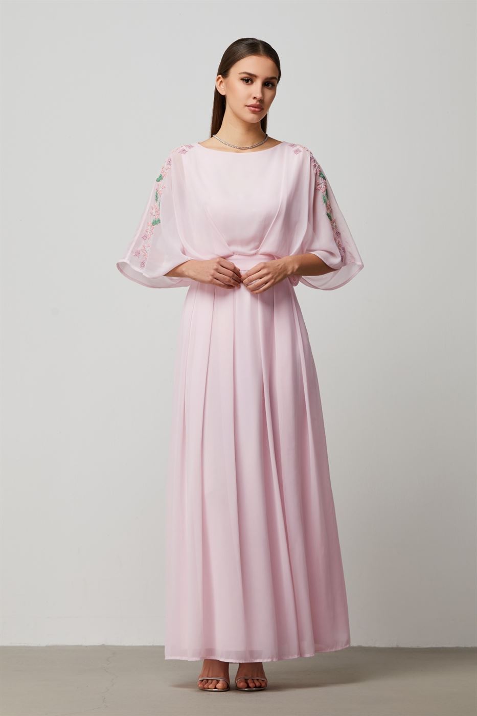 Embordered Sleeves Dress - Femi9 EG