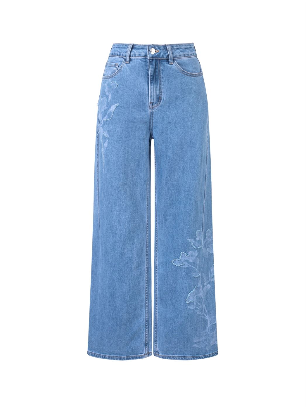 Beading and Prints Jeans - Femi9 EG