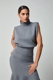 Embellished Knit Top - Femi9 EG