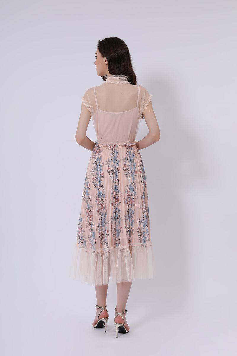 Embelished Neck Tie Blouse - Femi9 EG