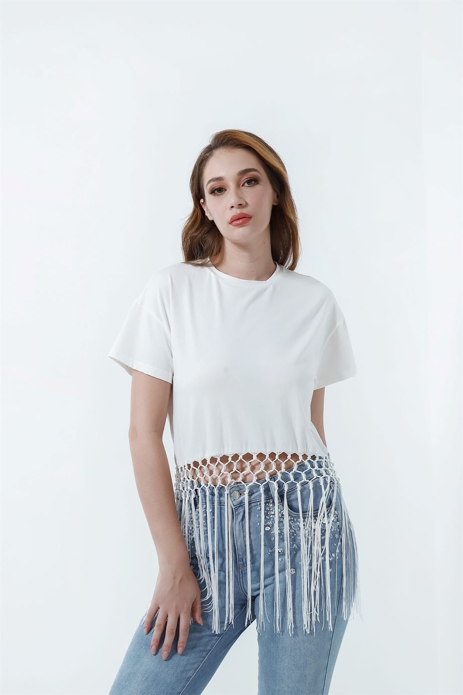 T-Shirt With Fringe - Femi9 EG