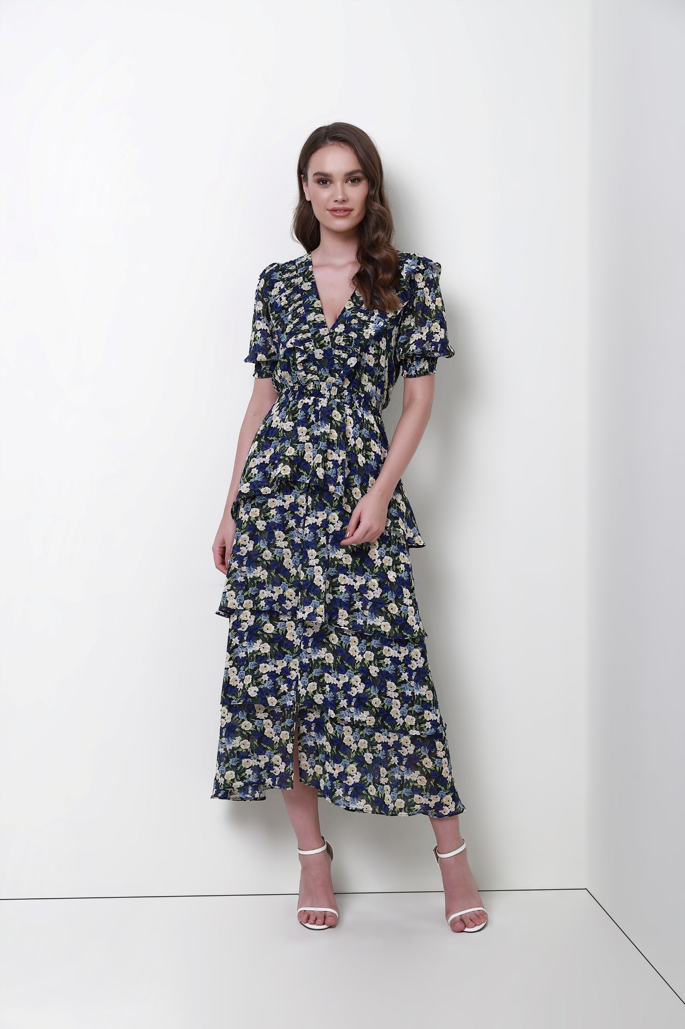 Chiffon Balloon Sleeves Dress - Femi9 EG