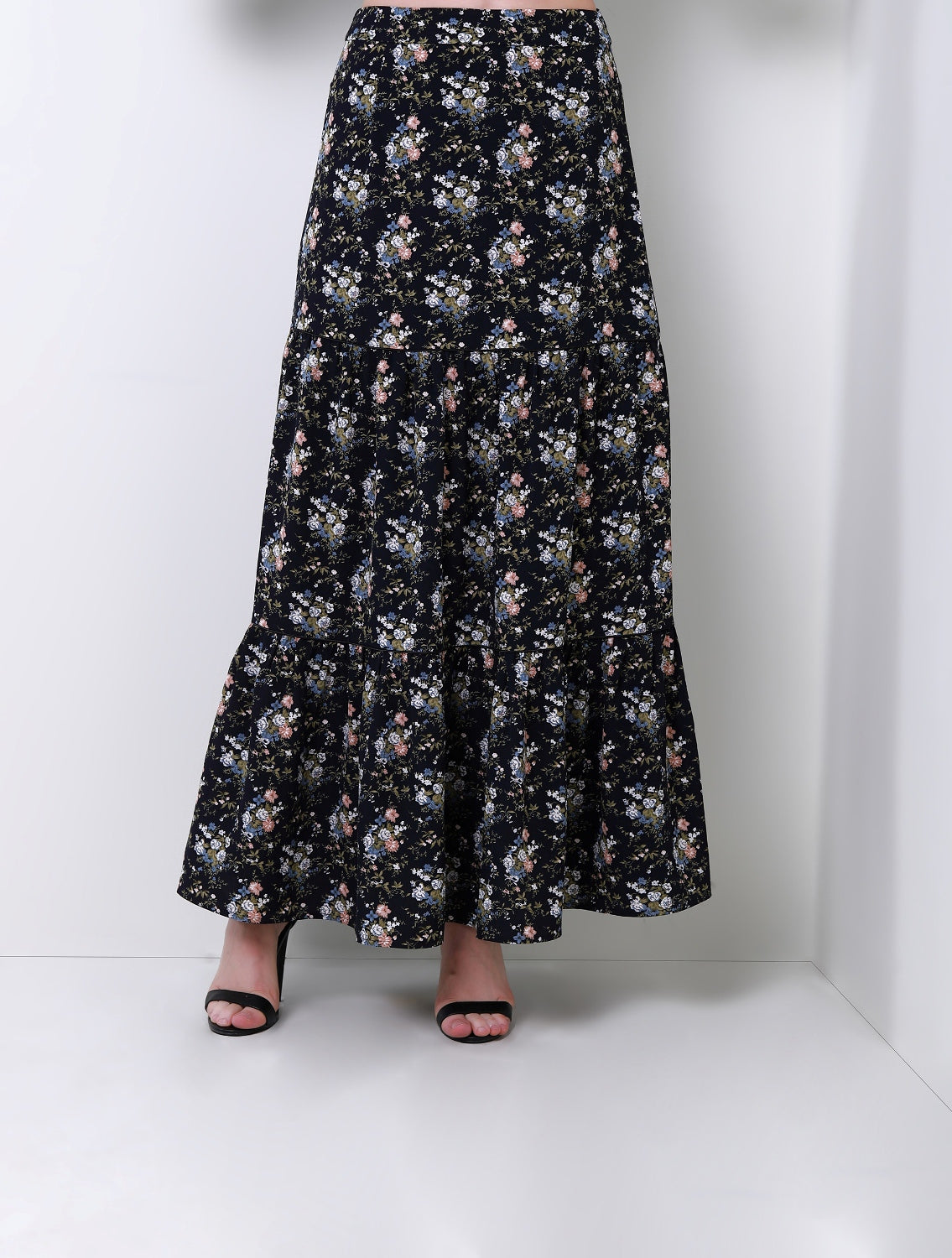 Skirt Navy With Mix Printed - Femi9 EG
