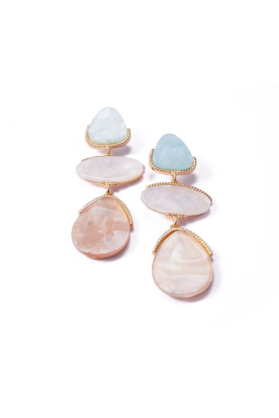 Triple-Stone Earrings - Femi9 EG