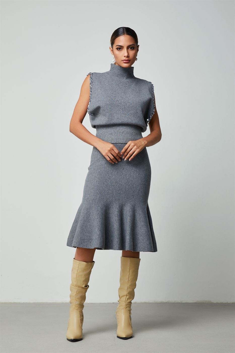Peplum Knit Skirt - Femi9 EG
