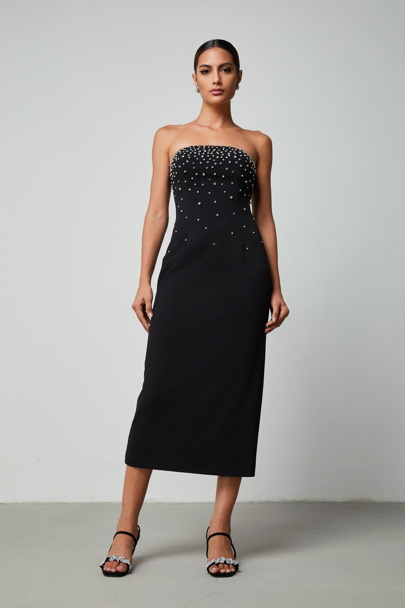 Crystal Embellishments Dress - Femi9 EG