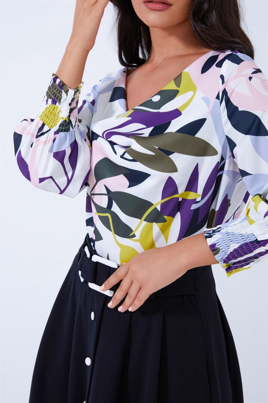 Allover Printed Blouse - Femi9 EG