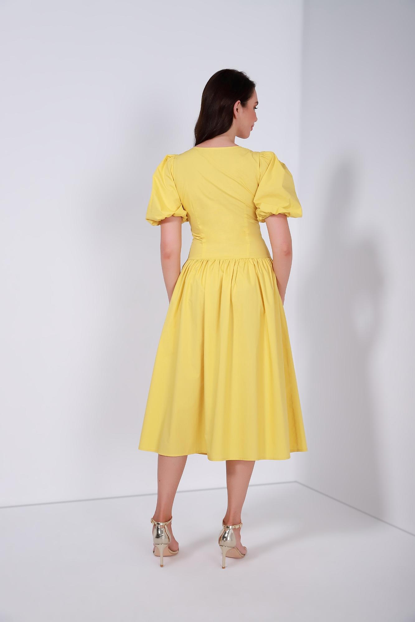 Balloon Sleeves Midi Dress - Femi9 EG