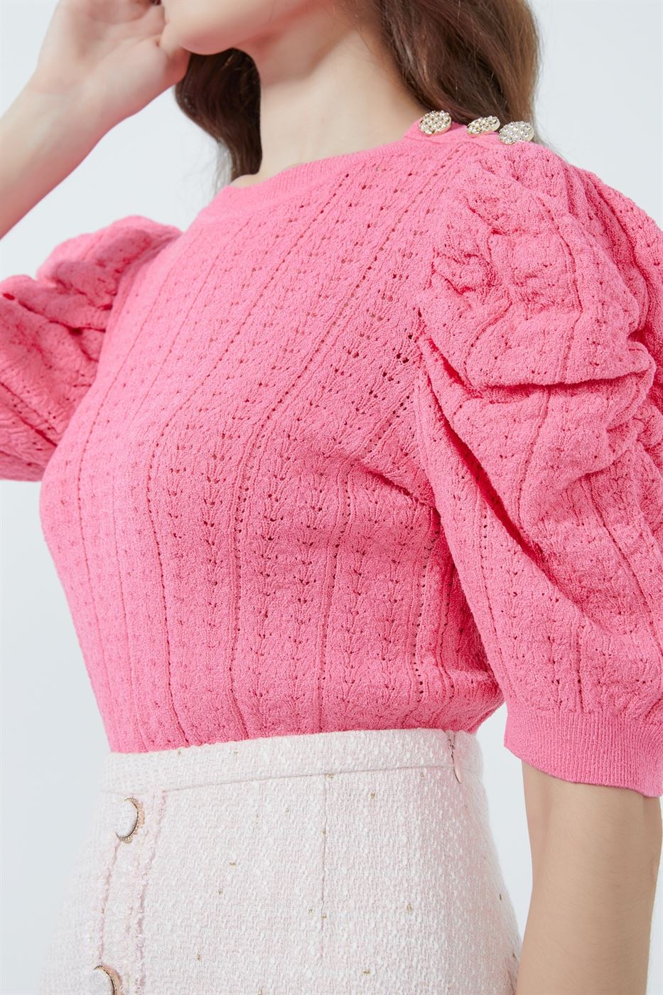 Puff Sleeve Knit Top - Femi9 EG