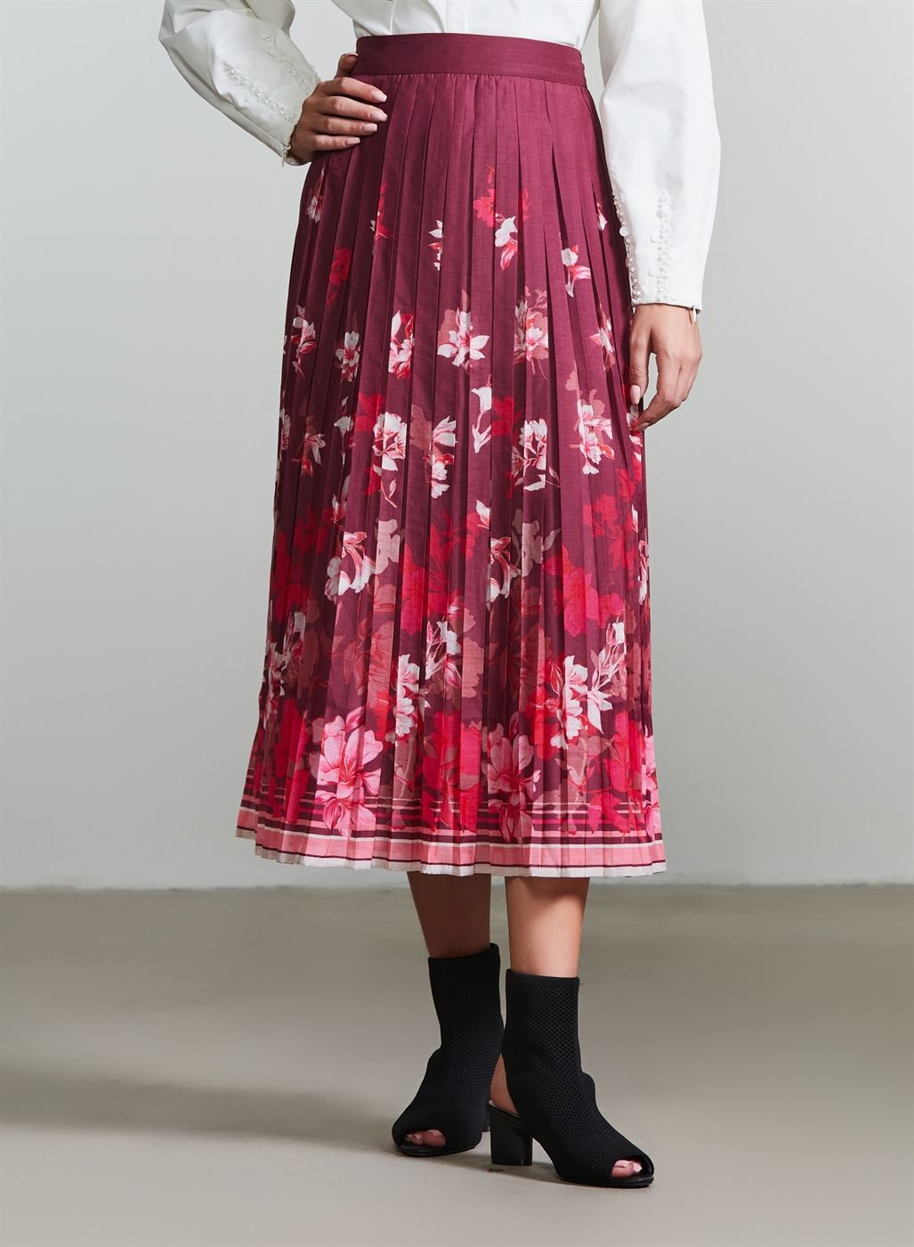 Printed Pleats Skirt - Femi9 EG