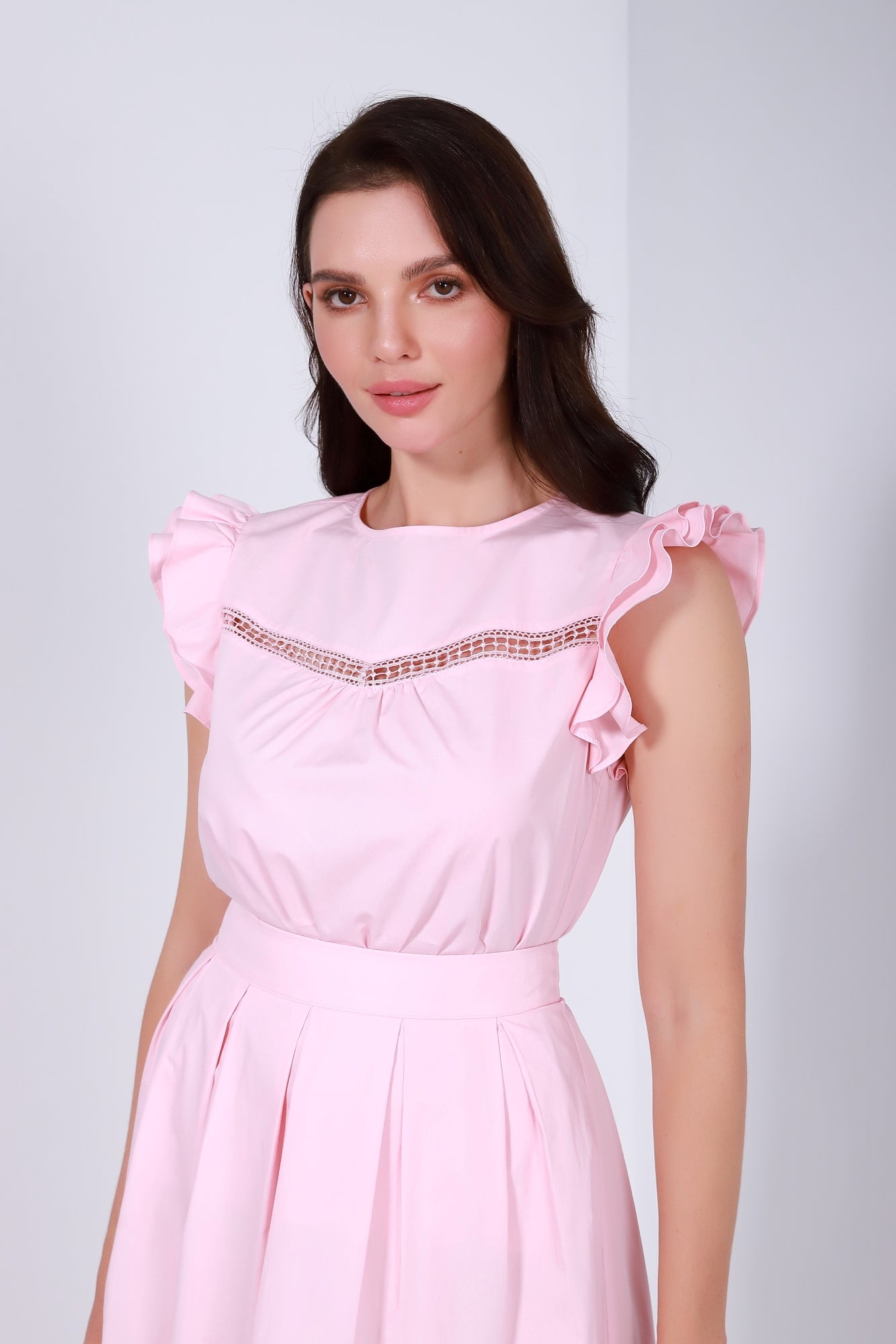 Cotton Top With Ruffled Sleeves - Femi9 EG