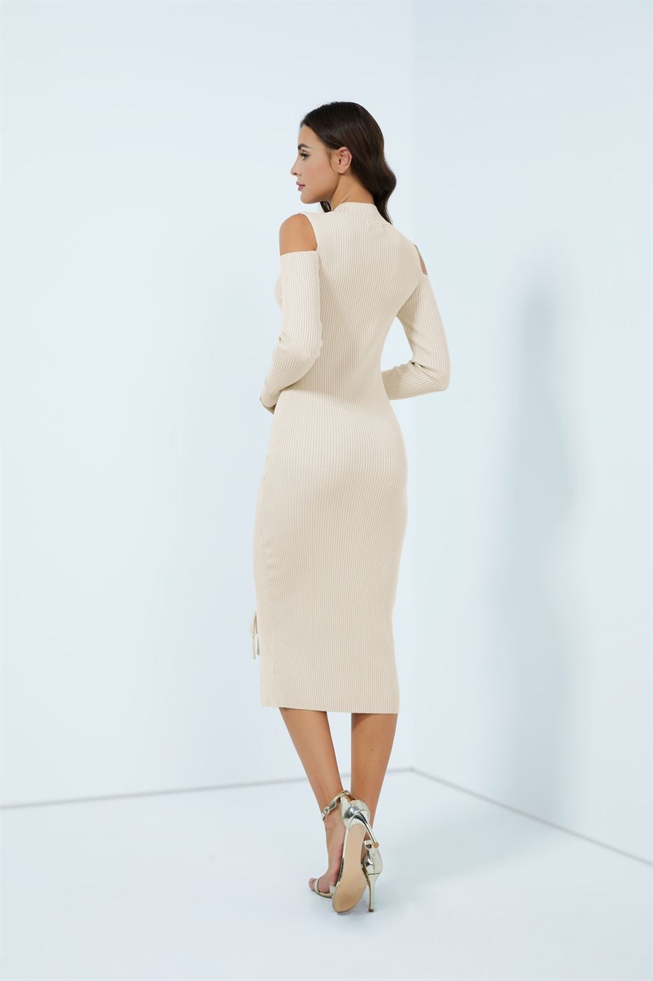 Criss-Cross Detail Knit Dress - Femi9 EG