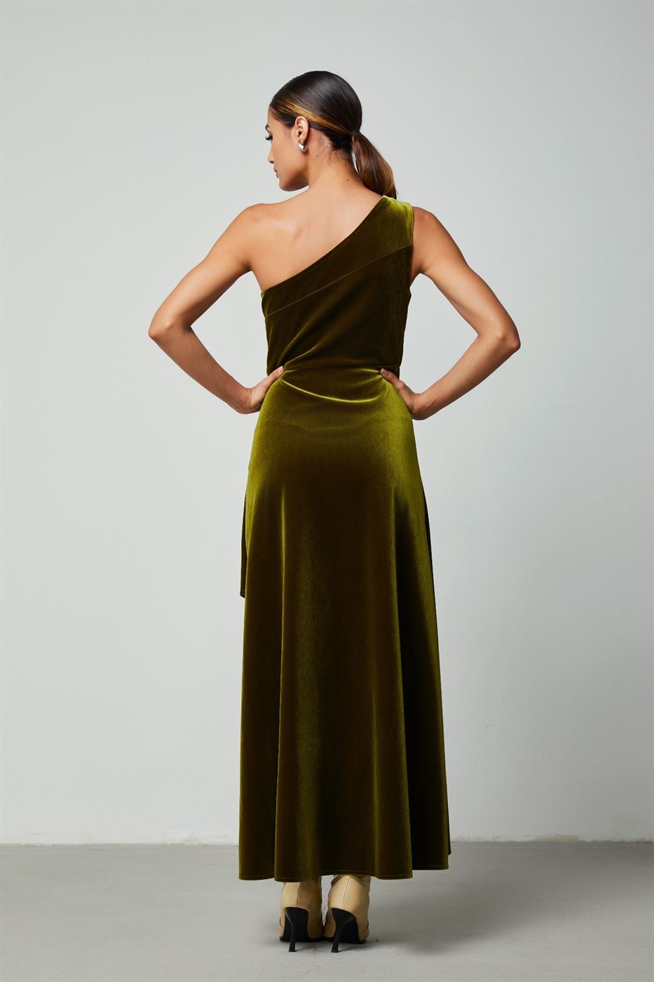 One Shoulder Drape Dress - Femi9 EG