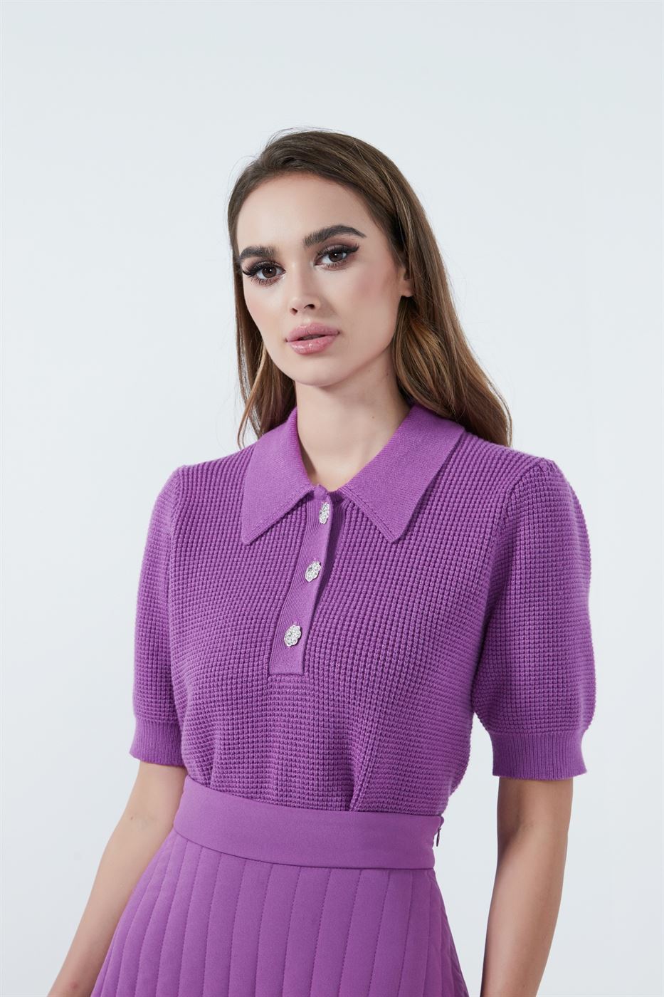 Knitted Polo Top - Femi9 EG