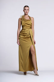 Embellished Satin Dress - Femi9 EG