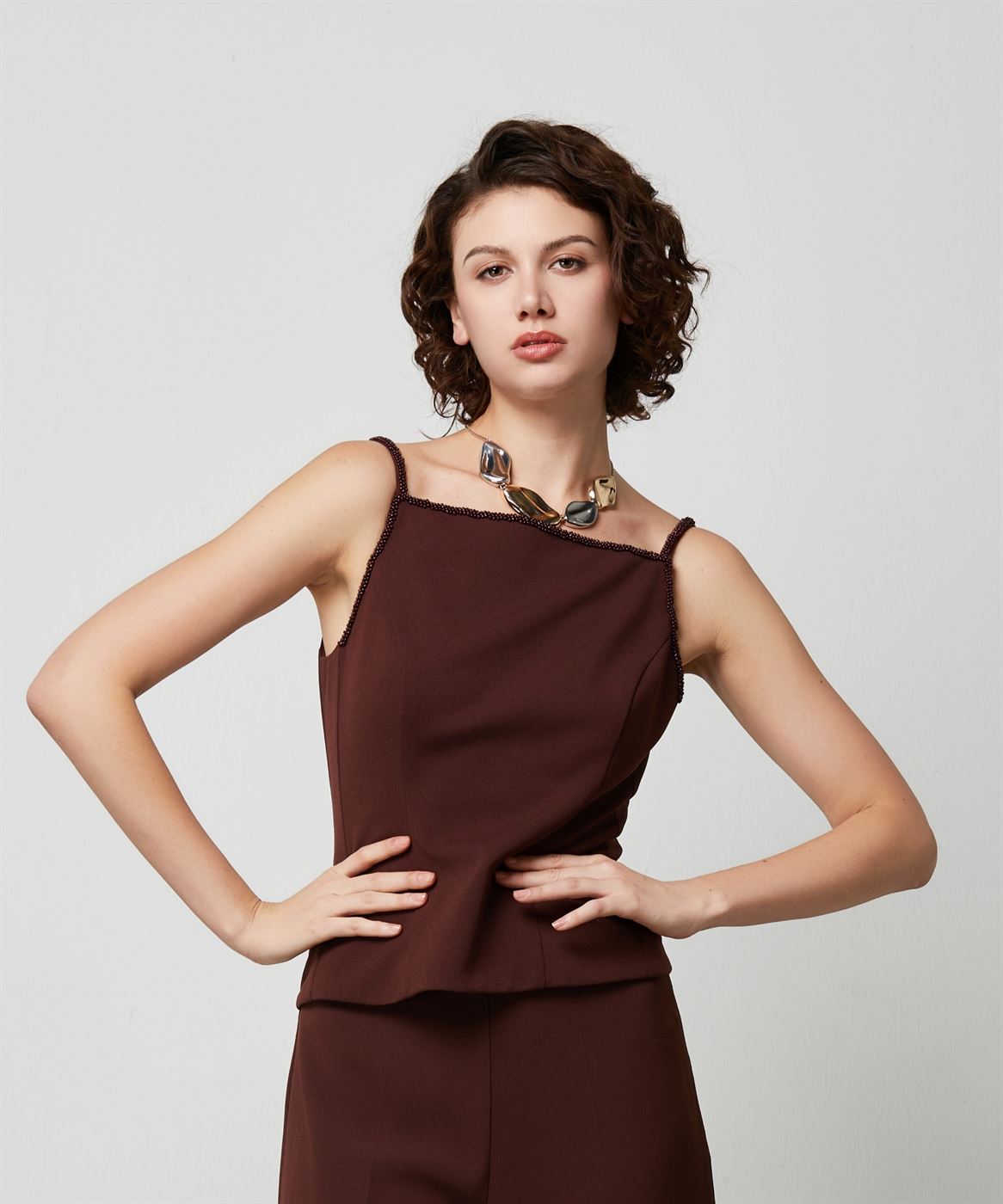 Beads Straps Jersey Top - Femi9 EG