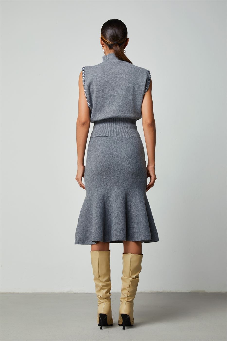 Peplum Knit Skirt - Femi9 EG