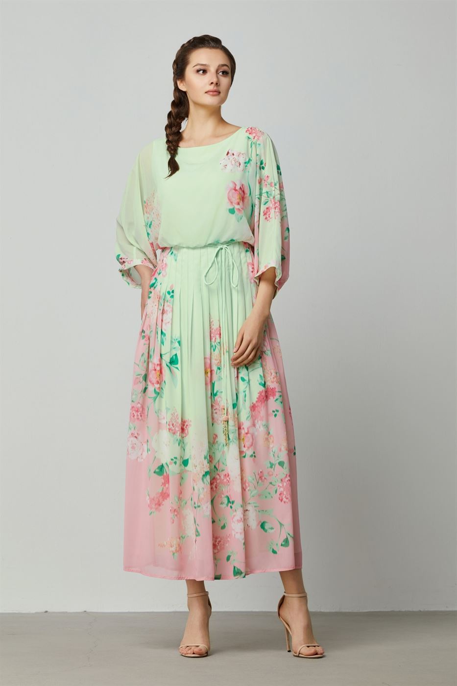 Floral Prints Chiffon Dress - Femi9 EG