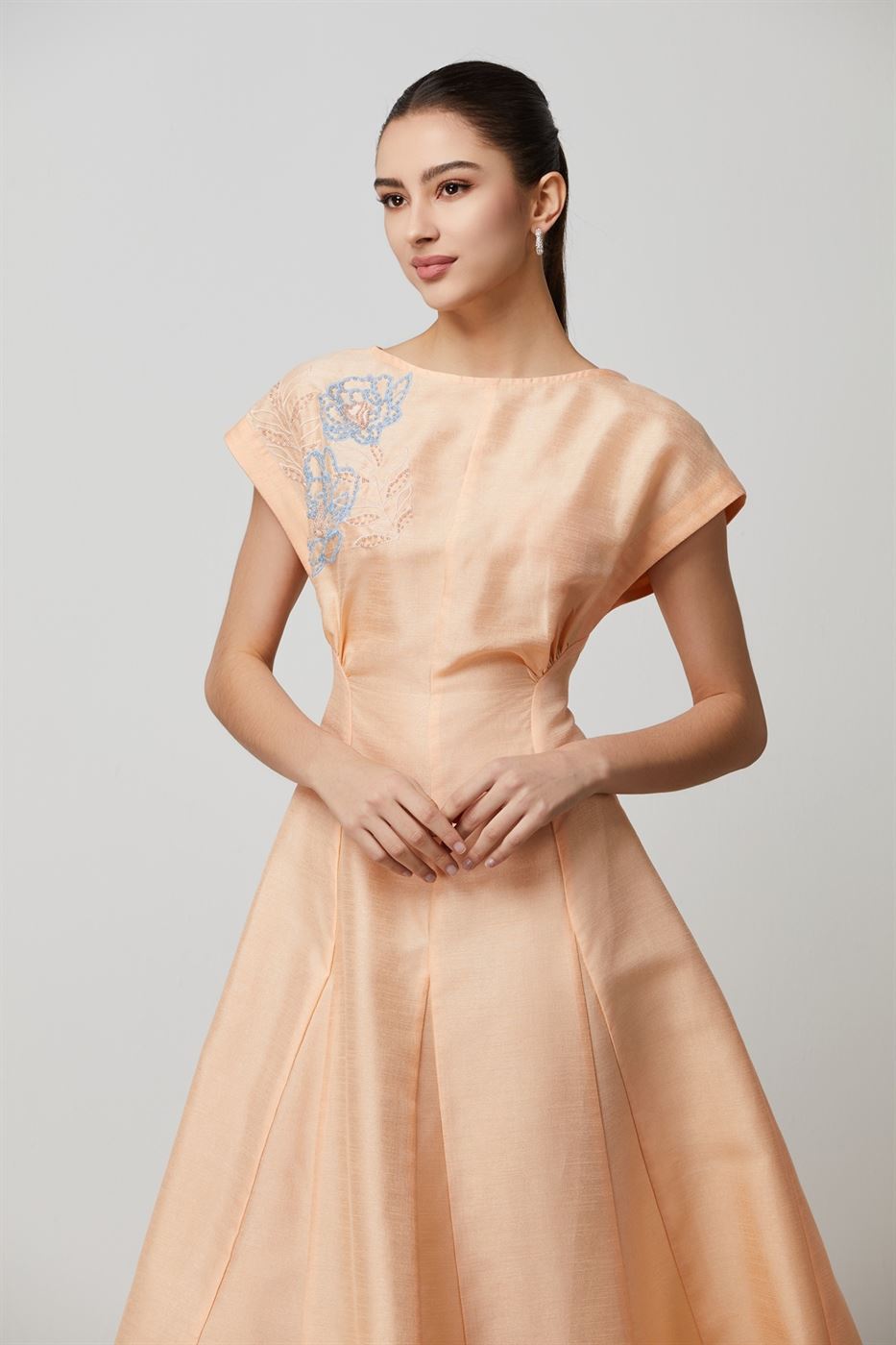 Peach Elegance Dress - Femi9 EG