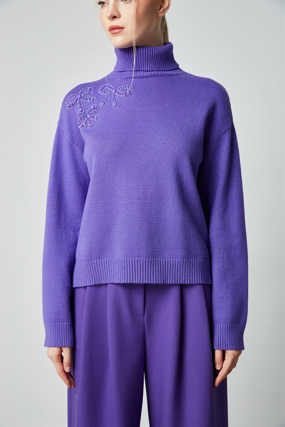 Turtleneck Loose Pullover - Femi9 EG