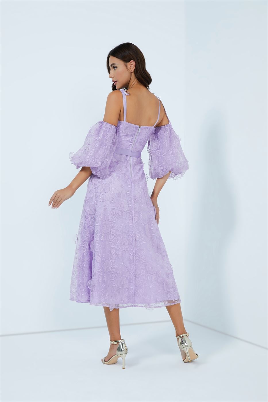 Cold Shoulder Lace Dress - Femi9 EG