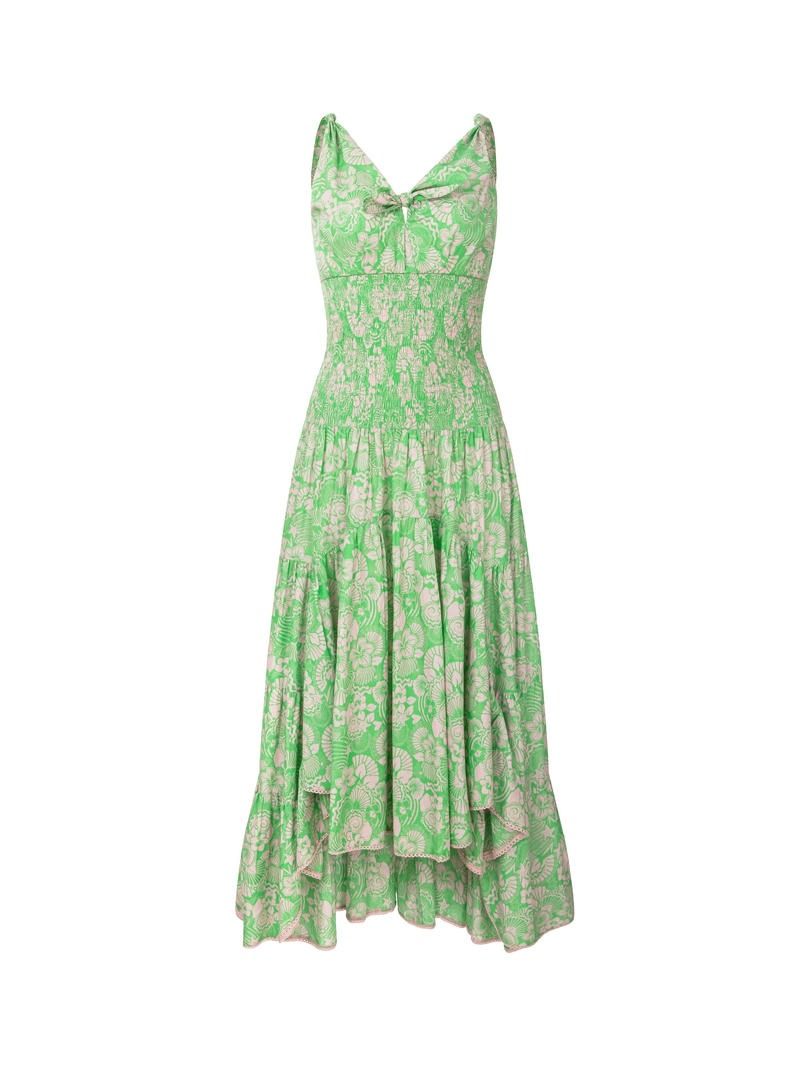 Smocked Print Dress