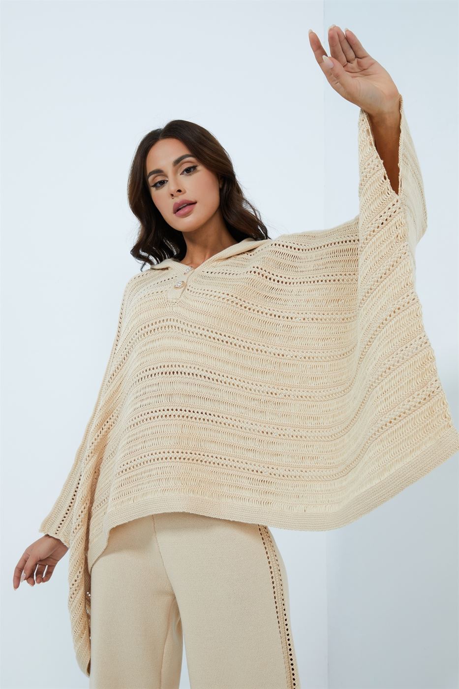 Hooded Poncho Sweater - Femi9 EG