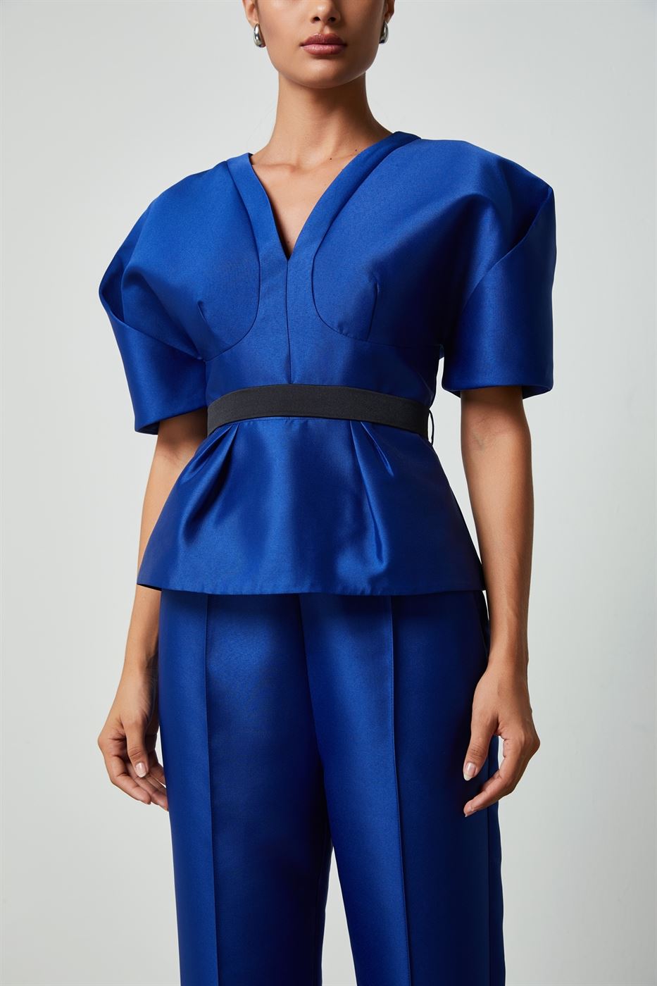 Structured Shoulders Blouse - Femi9 EG