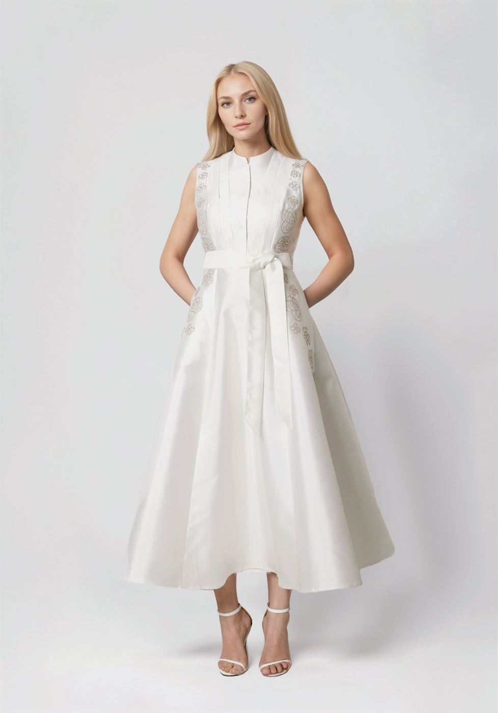 Golden Bloom Midi Dress - Femi9 EG