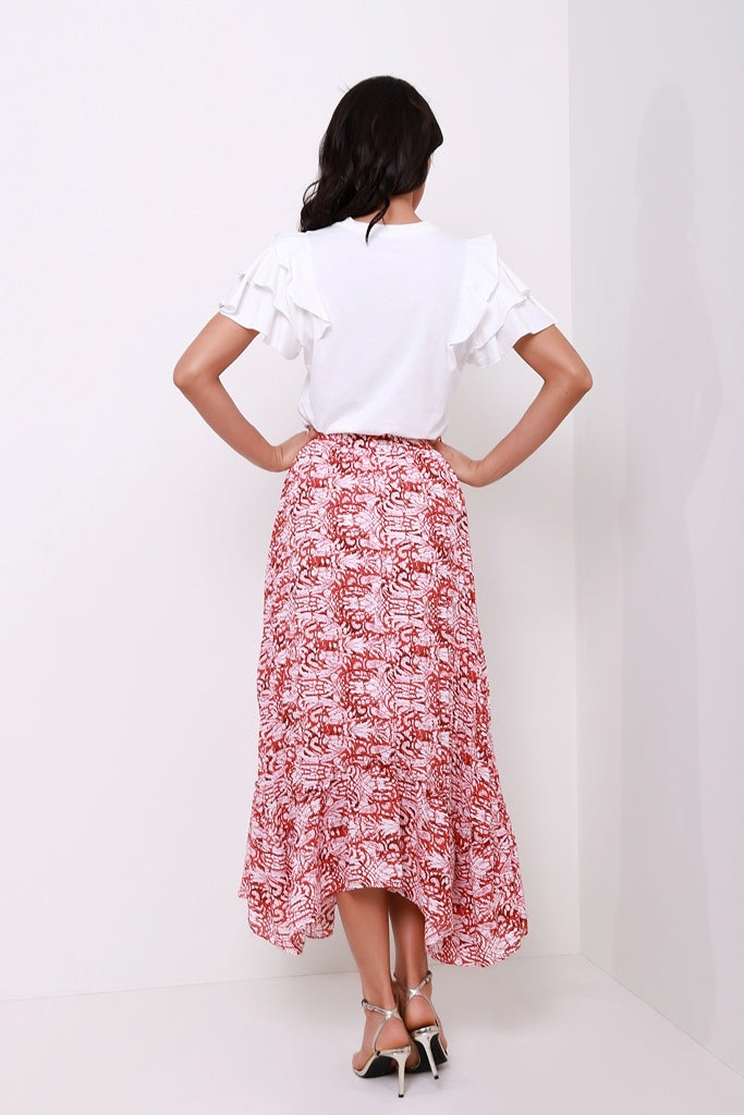 Printed Asymmetrical Skirt - Femi9 EG