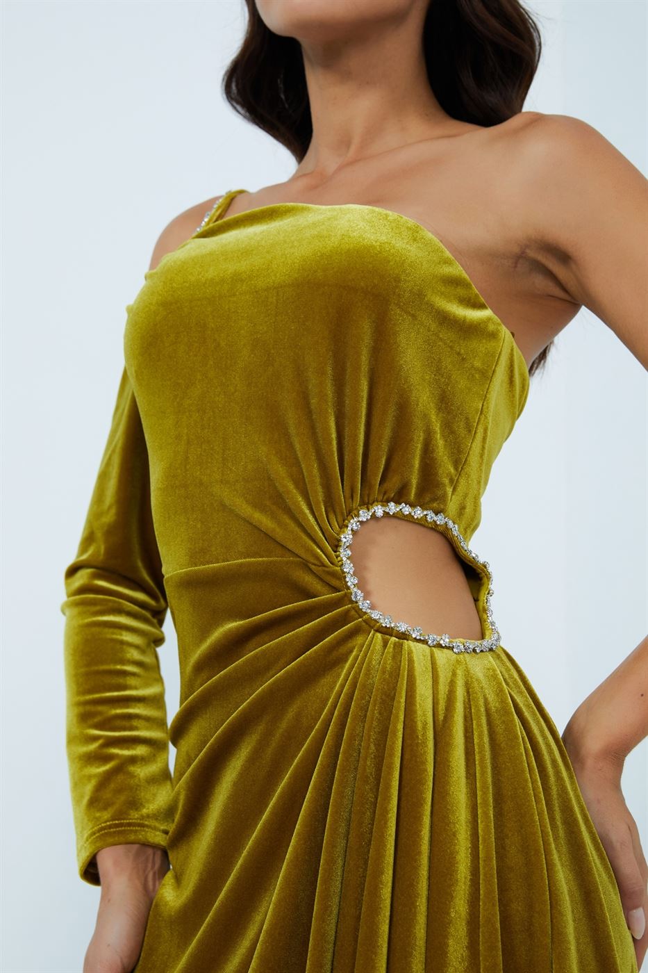Asymmetric Velvet Dress - Femi9 EG