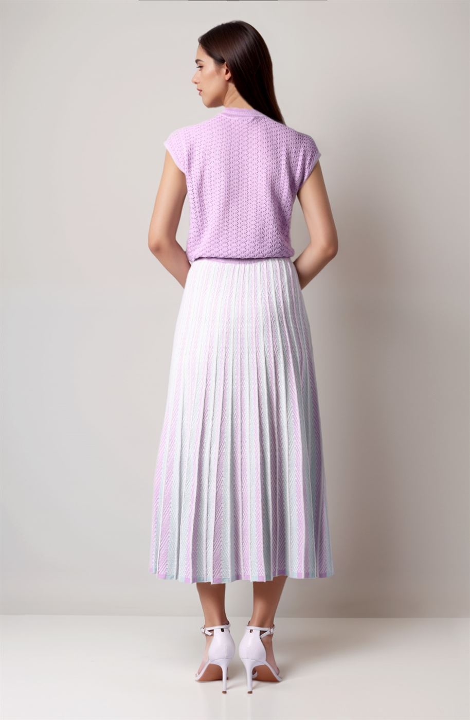 High Waist Stripe Skirt - Femi9 EG