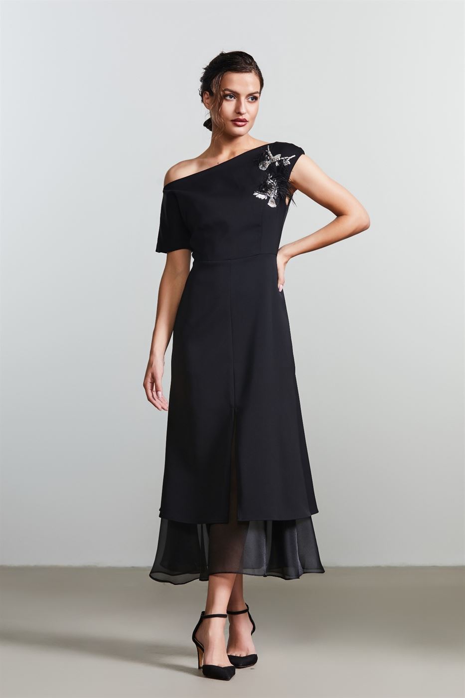 Feather Embellished Dress - Femi9 EG