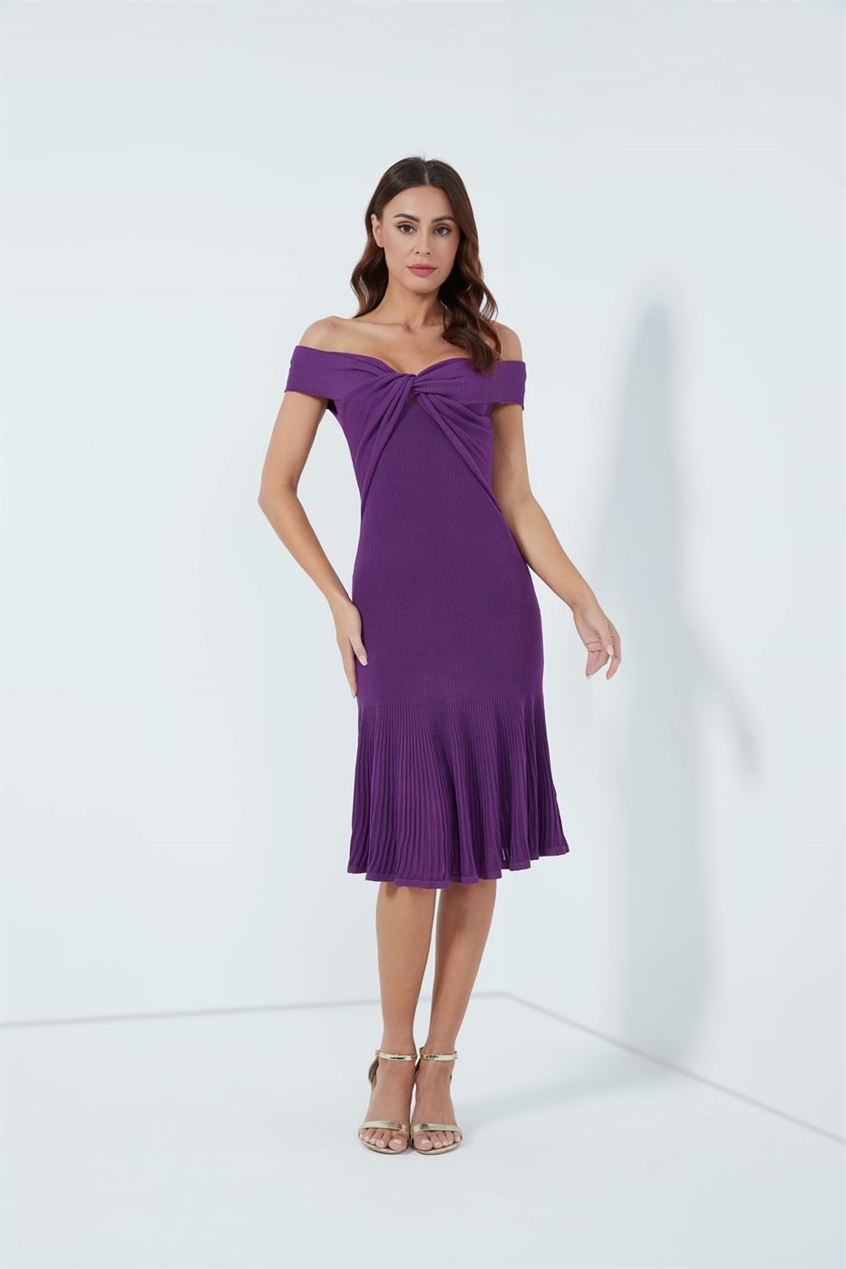 Twisted Off Shoulder  Dress - Femi9 EG