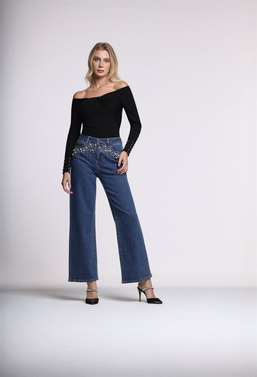 High Waist Straight Jeans - Femi9 EG