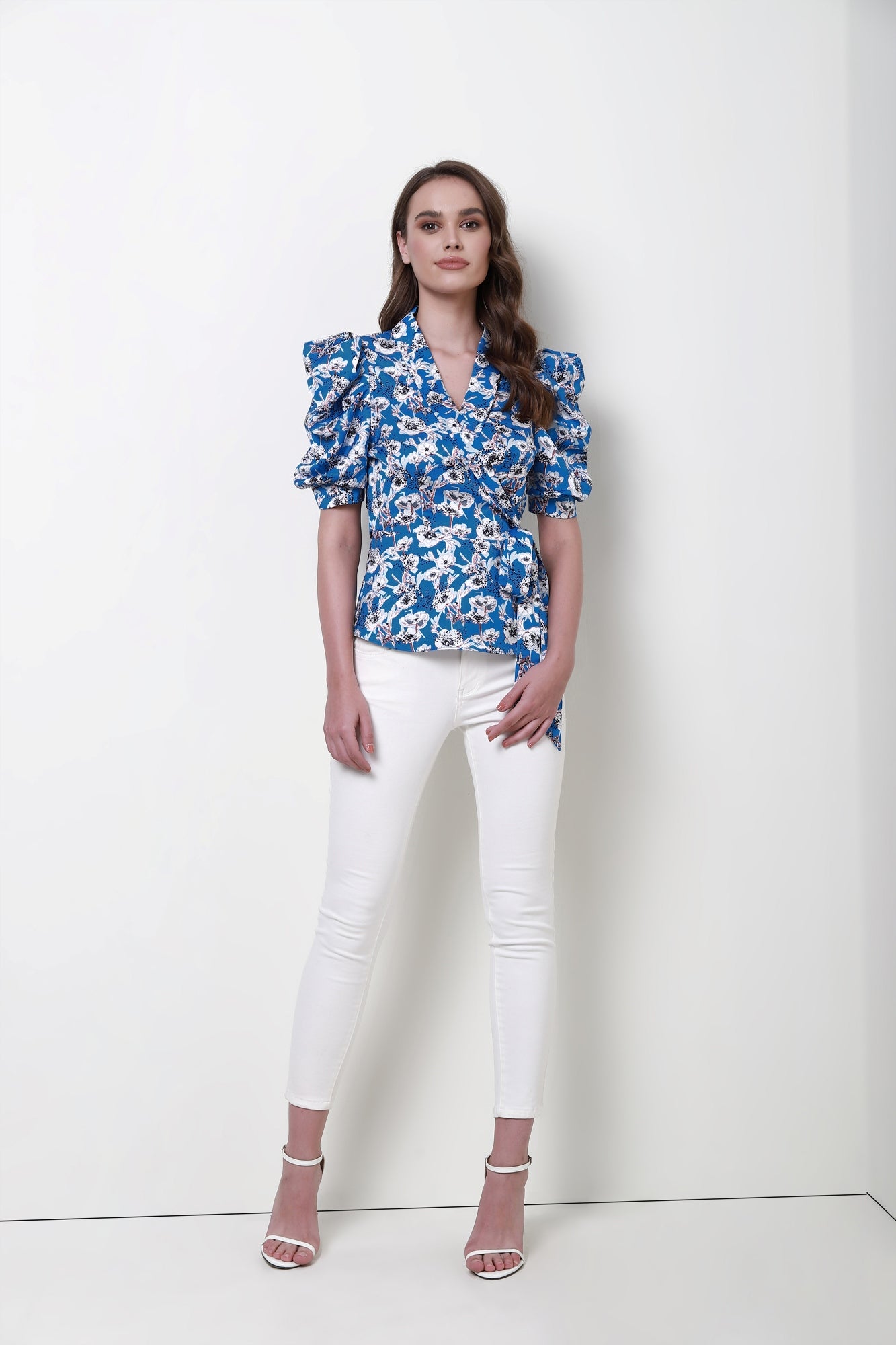 Draped Puff Sleeves Blouse - Femi9 EG