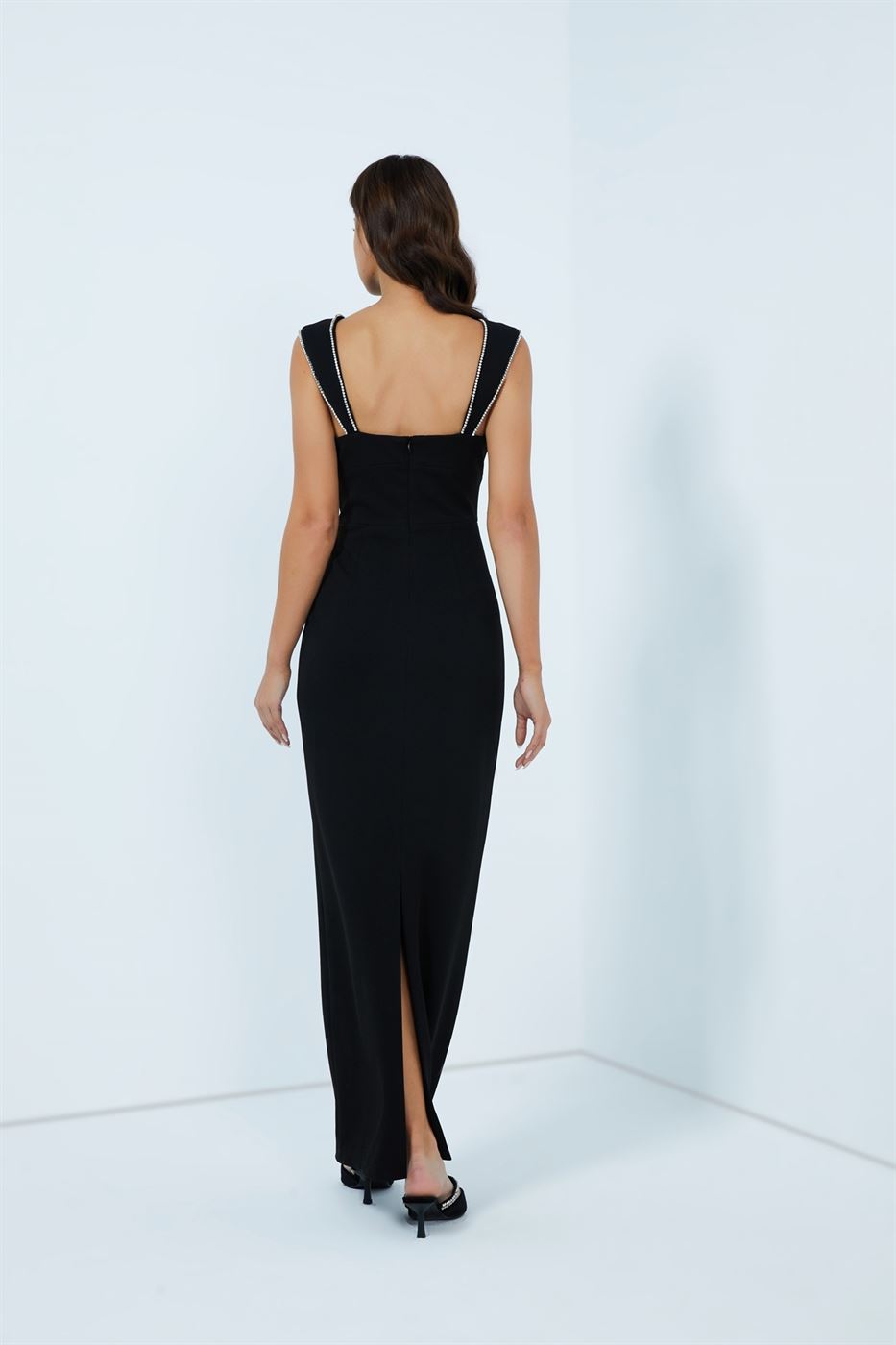 Crystal Embellished Jersey Dress - Femi9 EG