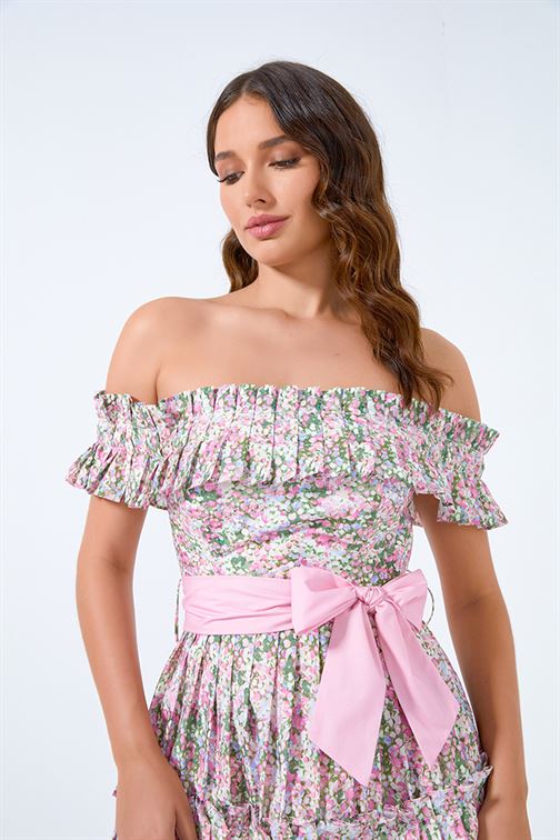 Off Shoulder Printed Dress - Femi9 EG