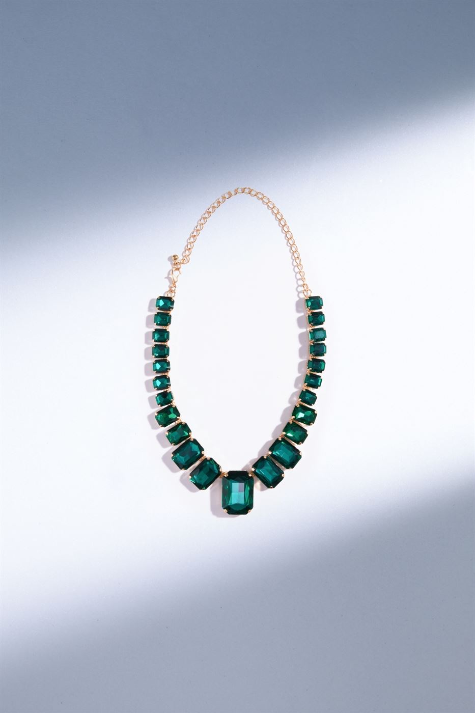Green Faux Crystal Collar Necklace - Femi9 EG