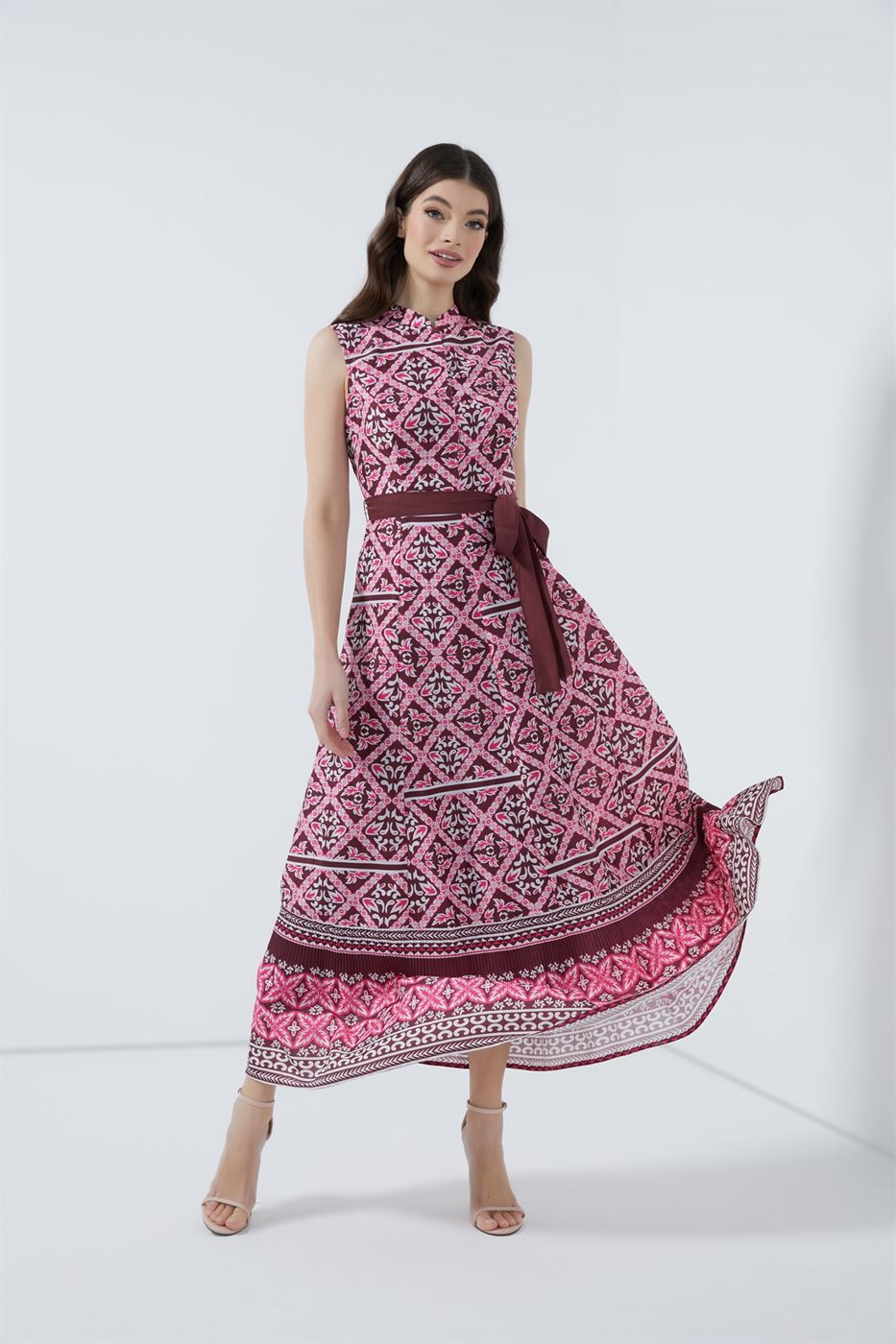 Printed Sleeveless Dress - Femi9 EG