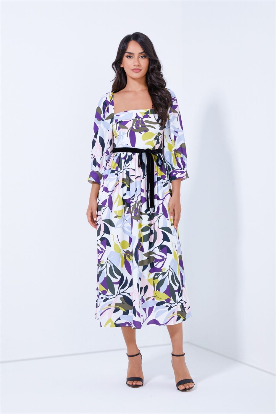 Allover Printed Midi Dress - Femi9 EG
