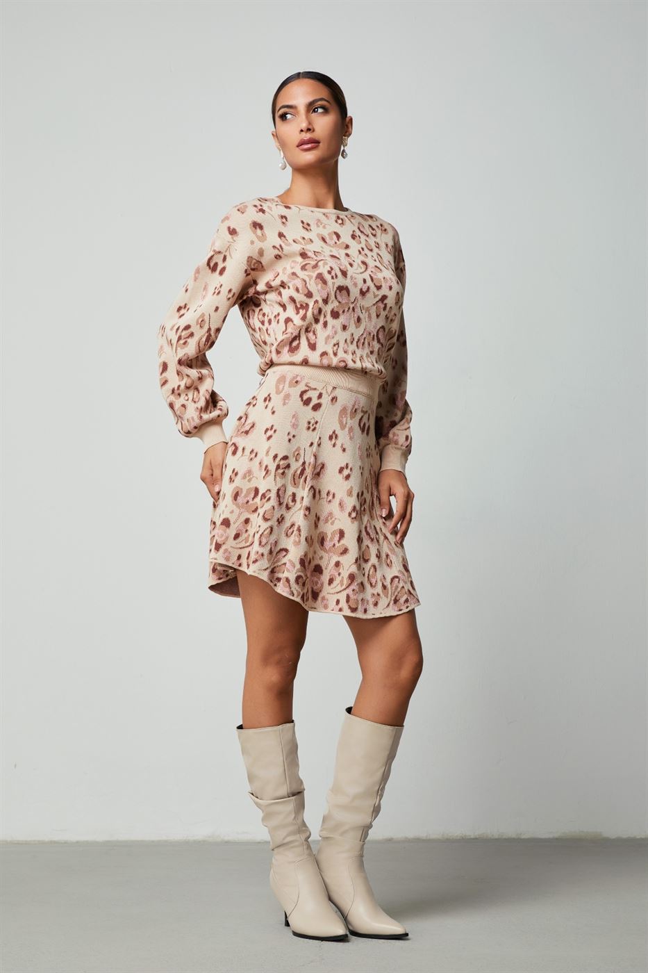 Printed Knit Mini Dress - Femi9 EG