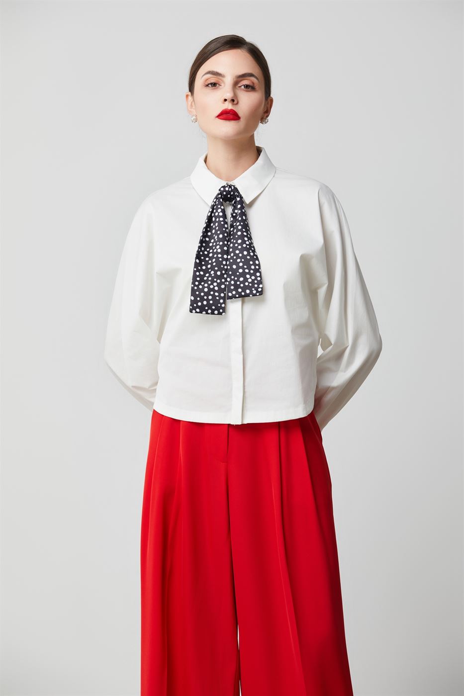 Cotton Shirt With Bat-Sleeves - Femi9 EG