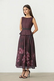 Printed Organza A-Line Dress